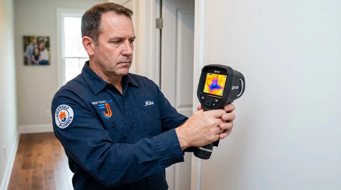 Thermal imaging leak detection by Johns Plumbing LLC in Bondsville